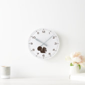 時間と分が楽しめる可愛いリス ラウンド壁時計 (ホーム)