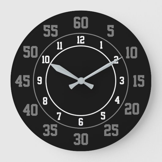 時間と分 ラージ壁時計 (正面)