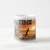 時間と夕日の人生の旅の芸術マグ コーヒーマグカップ (中央)