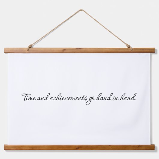 時間と実績ウッドトップウォールタペストリー 吊り下げ型タペストリー (正面)