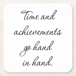 時間と実績紙コースター スクエアペーパーコースター