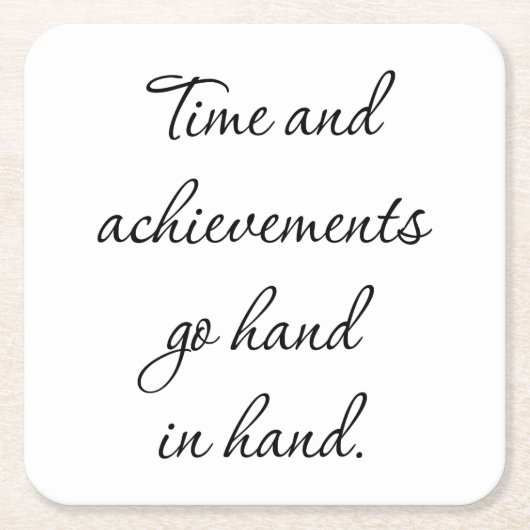 時間と実績紙コースター スクエアペーパーコースター (正面)