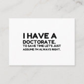 時間に博士号救を取る 名刺 (正面)