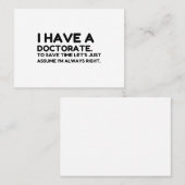 時間に博士号救を取る 名刺 (正面/裏面)