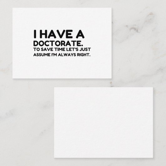 時間に博士号救を取る 名刺 (正面/裏面)