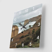 時間に対する波 – 素晴らし海路 スクエア壁時計 (傾斜)