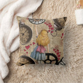 時間に走行する不思議の国のアリス クッション (ブランケット)