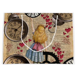 時間に走行する不思議の国のアリス スモールペーパーバッグ