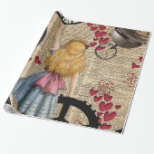 時間に走行する不思議の国のアリス ラッピングペーパー (アンロールド)