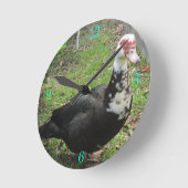 時間のちょうどQwack ラウンド壁時計 (傾斜)