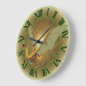 時間のドラゴンの時計 ラージ壁時計 (傾斜)