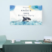 時間のホエールオルカ誕生日パーティー歓迎バナー 横断幕 (トレードショー)