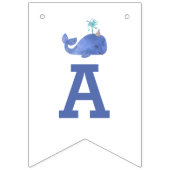 時間のホエールキュートパーティーハットホワイト誕生日 バンティングフラッグ (第3の旗)