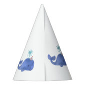 時間のホエールキュートパーティーハットホワイト誕生日 パーティーハット (裏面)