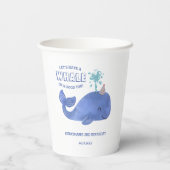 時間のホエールキュートパーティーハットホワイト誕生日 紙コップ (裏面)