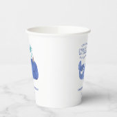 時間のホエールキュートパーティーハットホワイト誕生日 紙コップ (左)