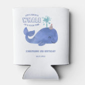 時間のホエールキュートパーティーハットホワイト誕生日 缶クーラー (裏面)