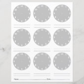 時間のワークシートを表示する (裏面)