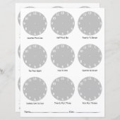 時間のワークシートを表示する (正面/裏面)