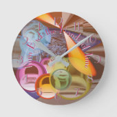 時間の何か他のものの手を後方回して下さい ラウンド壁時計 (正面)