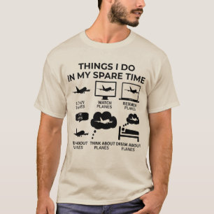 時間の余裕で行うこと – 飛行機 Tシャツ