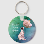 時間の匂いバラ子犬のバラ 感動的 キーホルダー (正面)