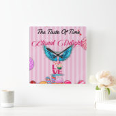 「時間の味」 スクエア壁時計 (ホーム)