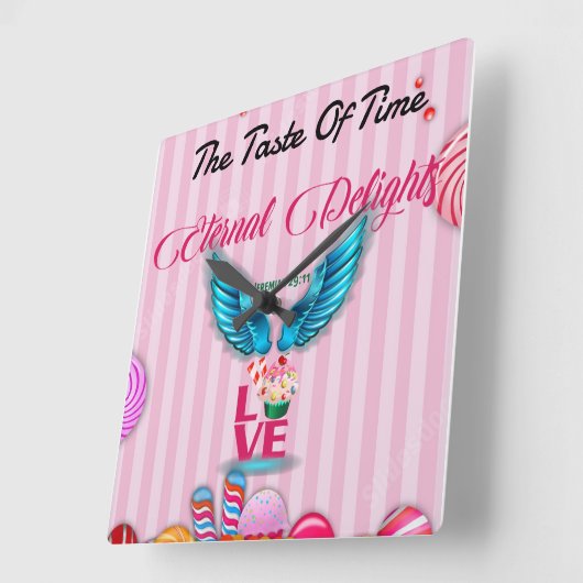 「時間の味」 スクエア壁時計 (傾斜)