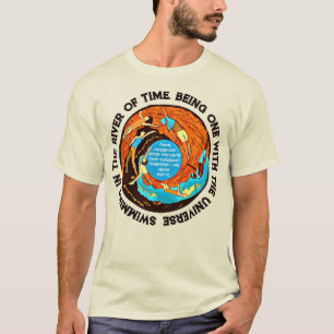 時間の川を泳ぐ哲学的 Tシャツ