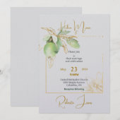 時間の春フラット結婚式招待状 招待状 (正面/裏面)