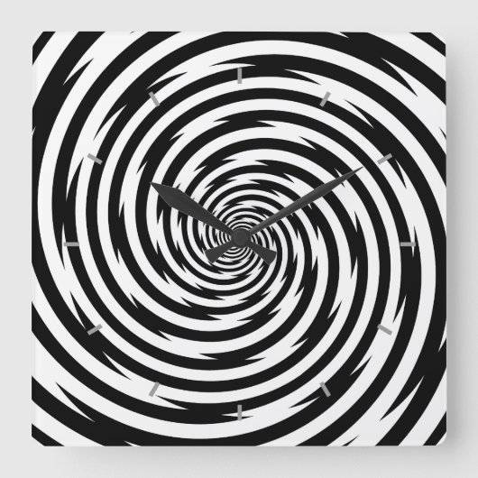 時間の曲がる催眠の螺線形 スクエア壁時計 (正面)