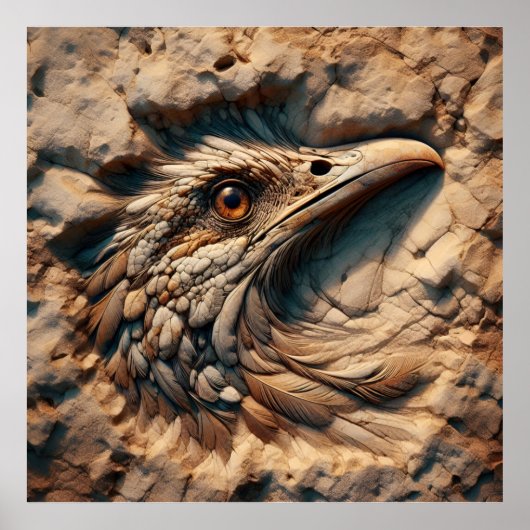 時間の砂浜を飛ぶ – 抽象芸術アート ポスター (正面)