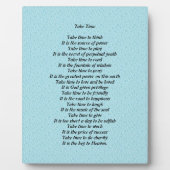 時間の詩のプラークを取る フォトプラーク (正面)