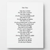 時間の詩のプラークを取る フォトプラーク (正面)