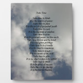 時間の詩のプラークを取る フォトプラーク (正面)