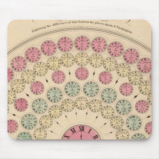 時間の違いを示す図 マウスパッド (正面)