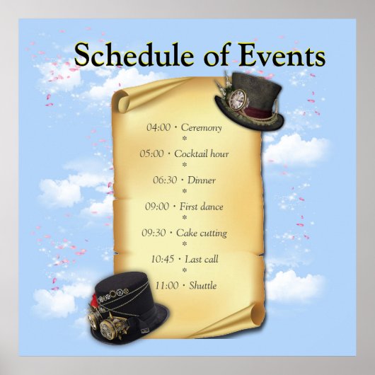 時間の錯覚に対するステームパンクのグラフィックデザイン ポスター (正面)