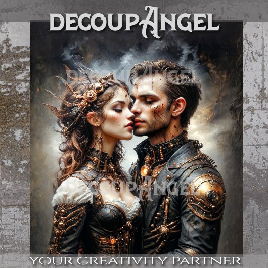 時間の霧の下での愛のデコパージュ 薄葉紙