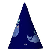 時間の鯨かわいいパーティーハットネイビー誕生日 パーティーハット (右)