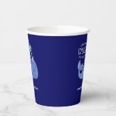 時間の鯨かわいいパーティーハットネイビー誕生日 紙コップ (左)