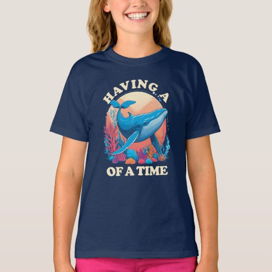 時間の鯨を持つ – おもしろい引用文 Tシャツ (正面)