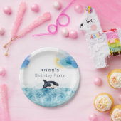 時間の鯨オルカ誕生日パーティー ペーパープレート (パーティー)