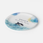 時間の鯨オルカ誕生日パーティー ペーパープレート (アングル)