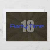 時間の黒い灰色の男の子の第18誕生日の招待状をパーティを楽しんで下さい 招待状 (正面)