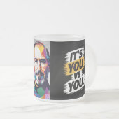 「時間はお金だ。賢く、西洋的に使え」 フロストグラスマグカップ (正面右)