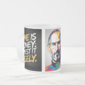 「時間はお金だ。賢く、西洋的に使え」 フロストグラスマグカップ (正面左)