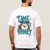 時間はお金：ヴィンテージの時計Tシャツ Tシャツ (裏面)