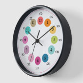 時間はっきりしたの子供に学伝えるレインボーカラーパレット 壁時計 (傾斜)