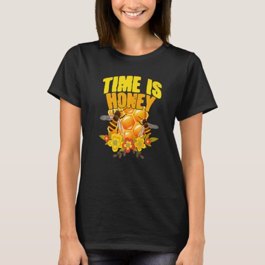 時間はハニービー世界の養蜂家アピアリスト Tシャツ (正面)