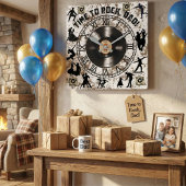 「時間はロック、パパ!」壁時計 スクエア壁時計